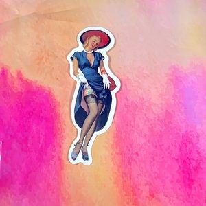 FANCY Sexy Pinup Gorgeous Sticker Retro Vintage BomberGirl Ace Stylish Trendy